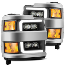 Load image into Gallery viewer, AlphaRex 15-18 Chevy 2500HD NOVA LED Proj Headlights Plank Style Black w/Activ Light/Seq Signal/DRL 880227 *Discontinued