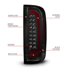 Load image into Gallery viewer, ANZO 15-21 Chevrolet Colorado Full LED Tail Lights w/ Red Lightbar Black Housing Smoke Lens 311433