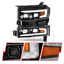 Load image into Gallery viewer, ANZO 19-22 Chevrolet Silverado 1500 LED Proj HL w/Lgt Bar SwBk Seq. Blk w/In. Light - Passenger Side 111566-R