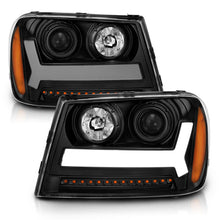 Load image into Gallery viewer, ANZO 2006-2009 Chevrolet Trailblazer Projector Headlights w/ Plank Style Design Black w/ Amber 111390