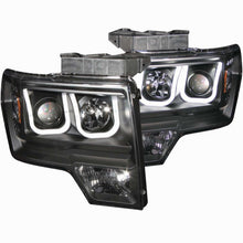 Load image into Gallery viewer, Anzo 2009-2014 Ford F-150 Projector Headlights w/ U-Bar Black