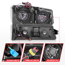 Load image into Gallery viewer, ANZO 2003-2006 Chevrolet Silverado 1500 Crystal Headlights w/ Light Bar Chrome Housing 111502