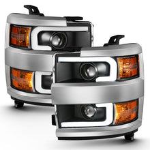 Load image into Gallery viewer, Anzo 2015-2016 Chevrolet Silverado Projector Headlights w/ Plank Style Desi
