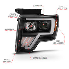 Load image into Gallery viewer, ANZO 2009-2013 Ford F-150 Projector Light Bar G4 Switchback H.L.Black Amber 111469