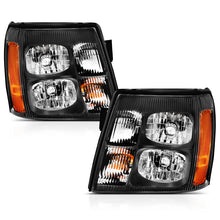 Load image into Gallery viewer, ANZO 2003-2006 Cadillac Escalade Crystal Headlight Black Amber 111423