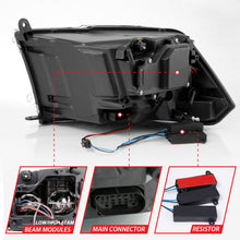 Load image into Gallery viewer, ANZO 2009-2018 Dodge Ram 1500 Led Projector Plank Style Switchback H.L Halo Chrome Amber (OE Style) 111465