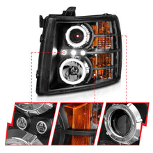 Load image into Gallery viewer, Anzo 2007-2013 Chevrolet Silverado 1500 Projector Headlights w/ Halo Black