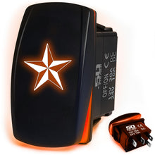 Load image into Gallery viewer, Waterproof Rocker Switch 12v ON/Off, LED Backlit with Etched Design w/Toggle Switch 12v - UTV, Auto, Boat 20A Variation