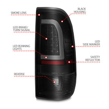 Load image into Gallery viewer, ANZO 1997-2003 Ford F-150 LED Tail Lights w/ Light Bar Black Housing Smoke Lens 311378