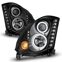 Load image into Gallery viewer, Anzo 2003-2007 Infiniti G35 Projector Headlights w/ Halo Black (CCFL) (HID