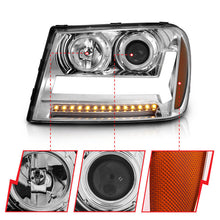 Load image into Gallery viewer, ANZO 2006-2009 Chevrolet Trailblazer Projector Headlights w/ Plank Style Design Chrome w/ Amber 111391