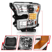Load image into Gallery viewer, ANZO 15-17 Ford F-150 Proj Headlights w/ Plank Style Design Chrome w/ Amber Sequential Turn Signal 111409
