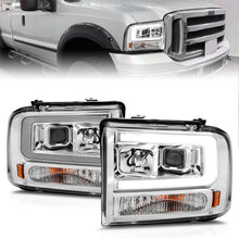 Load image into Gallery viewer, ANZO 99-04 Ford F250/F350/F450/Excursion (excl 99) Projector Headlights - w/Light Bar Chrome Housing 111552