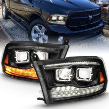 Load image into Gallery viewer, ANZO 2009-2018 Dodge Ram 1500 Led Projector Plank Style Switchback H.L Halo Black Amber (OE Style) 111464