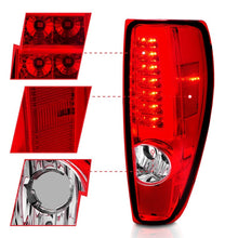 Load image into Gallery viewer, ANZO 2004-2012 Chevrolet Colorado/ GMC Canyon LED Tail Lights w/ Light Bar Chrome Housing Red/Clear 311384