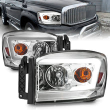 Load image into Gallery viewer, Anzo 06-09 Dodge RAM 1500/2500/3500 Headlights Chrome Housing/Clear Lens (w/ Light Bars) 111525