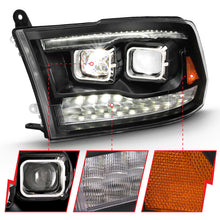 Load image into Gallery viewer, ANZO 2009-2018 Dodge Ram 1500 Led Projector Plank Style Switchback H.L Halo Black Amber (OE Style) 111464