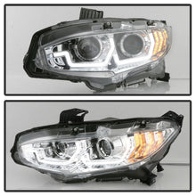 Load image into Gallery viewer, Spyder 16-18 Honda Civic 4Dr w/LED Seq Turn Sig Lights Proj Headlight - Chrome - PRO-YD-HC16-SEQ-C 5086082
