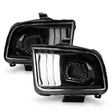 Load image into Gallery viewer, ANZO 05-09 Ford Mustang (w/Factory Halogen HL Only) Projector Headlights w/Light Bar Black Housing 121566