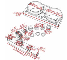 Load image into Gallery viewer, Billet Twin Dual Bosch 044 380lph AEM Fuel Pump Outlet Manifold Mounting Bracket
