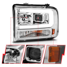 Load image into Gallery viewer, ANZO 99-04 Ford F250/F350/F450/Excursion (excl 99) Projector Headlights - w/Light Bar Chrome Housing 111552
