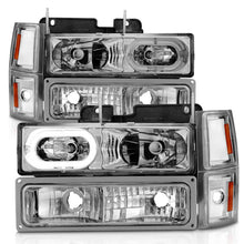 Load image into Gallery viewer, ANZO 88-98 Chevrolet C1500 Crystal Headlights Chrome Housing w/ Signal and Side Marker Lights 111508