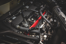 Load image into Gallery viewer, AMS Performance 08-15 Mitsubishi EVO X CNC Machined Aluminum Fuel Rail w/Pulsation Dampener - Red AMS.04.07.0006-1