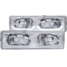 Load image into Gallery viewer, Anzo 1988-1998 Chevrolet C1500 Crystal Headlights Chrome w/ Low - Brow