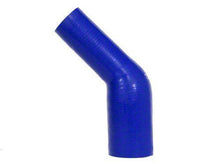 Load image into Gallery viewer, HPS 1-1/8" - 1-1/4" ID, Silicone 45 Degree Elbow Reducer Coupler Hose, High Temp 4-ply Reinforced, Blue, 28mm - 32mm ID