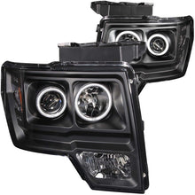 Load image into Gallery viewer, Anzo 2009-2014 Ford F-150 Projector Headlights w/ Halo Black (CCFL)