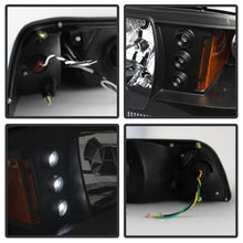 Load image into Gallery viewer, Spyder Ford Mustang 87-93 1PC LED (Replaceable LEDs)Crystal Headlights Black HD-YD-FM87-1PC-LED-BK 5012531