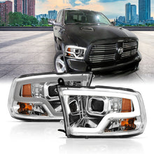 Load image into Gallery viewer, Anzo Dodge Ram 09-18 Projector Plank Style Headlight w/ Halo Chrome Clear A