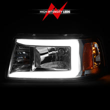 Load image into Gallery viewer, ANZO 2001-2011 Ford Ranger Crystal Headlights w/ Light Bar Chrome Housing 111512