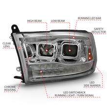 Load image into Gallery viewer, ANZO 2009-2018 Dodge Ram 1500 Projector H.L. Switchback Chrome Amber 111442