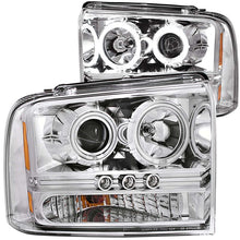Load image into Gallery viewer, Anzo 2005-2007 Ford Excursion Projector Headlights w/ Halo Chrome w/ LED St