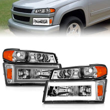 Load image into Gallery viewer, ANZO 04-12 GM Colorado/Canyon/I-Series Crystal Headlights - w/ Light Bar Chrome Housing 4pcs 111559