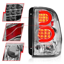 Load image into Gallery viewer, ANZO 2002-2009 Chevrolet Trailblazer LED Tail Lights w/ Light Bar Chrome Housing Clear Lens 311373