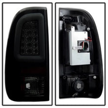 Load image into Gallery viewer, Spyder 08-16 Ford Super Duty F-250 V3 Light Bar LED Tail Lights - Blk Smoke ALT-YD-FS07V3-LBLED-BSM 5084729