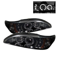 Load image into Gallery viewer, Spyder Ford Mustang 94-98 1PC Projector LED Halo Amber Reflctr LED Smk PRO-YD-FM94-1PC-AM-SMC 5010414