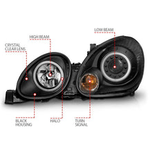 Load image into Gallery viewer, Anzo 1998-2005 Lexus Gs300 Projector Headlights w/ Halo Black