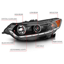 Load image into Gallery viewer, Anzo 2009-2012 Acura Tsx Projector Headlights w/ Halo Black (CCFL)