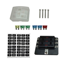 Load image into Gallery viewer, 6 Way 12V Circuit Screw Fuse Block - LED Indicators