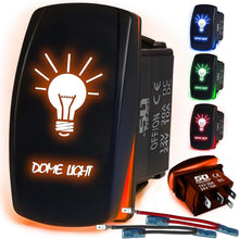 Load image into Gallery viewer, Waterproof Rocker Switch 12v ON/Off, LED Backlit with Etched Design w/Toggle Switch 12v - UTV, Auto, Boat 20A Variation