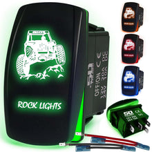 Load image into Gallery viewer, Waterproof Funny Rocker Switch 12v ON/Off, LED Backlit with Etched Design w/Toggle Switch 12v - UTV, Auto, Boat 20A Variation