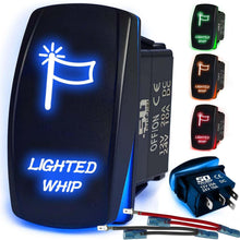 Load image into Gallery viewer, Waterproof Rocker Switch 12v ON/Off, LED Backlit with Etched Design w/Toggle Switch 12v - UTV, Auto, Boat 20A Variation
