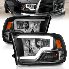 Load image into Gallery viewer, ANZO 2009-2018 Dodge Ram 1500 Crystal Headlights w/ Light Bar Black Housing 111515