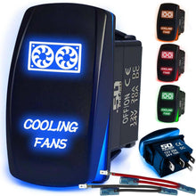 Load image into Gallery viewer, Waterproof Rocker Switch 12v ON/Off, LED Backlit with Etched Design w/Toggle Switch 12v - UTV, Auto, Boat 20A Variation