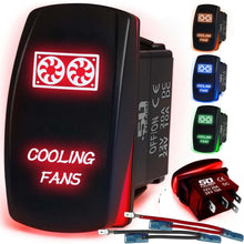 Load image into Gallery viewer, Waterproof Rocker Switch 12v ON/Off, LED Backlit with Etched Design w/Toggle Switch 12v - UTV, Auto, Boat 20A Variation