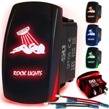 Load image into Gallery viewer, Waterproof Funny Rocker Switch 12v ON/Off, LED Backlit with Etched Design w/Toggle Switch 12v - UTV, Auto, Boat 20A Variation