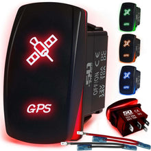 Load image into Gallery viewer, Waterproof Rocker Switch 12v ON/Off, LED Backlit with Etched Design w/Toggle Switch 12v - UTV, Auto, Boat 20A Variation